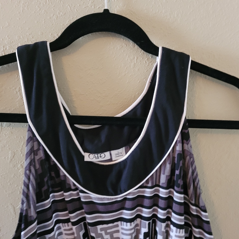 Cato black, gray, and white dress. Tribal print - Picture 2 of 4
